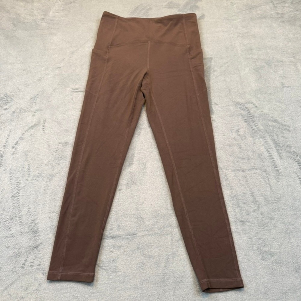 Zella Leggings Womens Medium Brown Gorpcore Minimalist High Waist Pockets